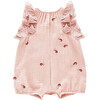 Gauze Bubble Romper with Print, Pink - Rompers - 2