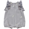 Gauze Bubble Romper with Print, Grey - Rompers - 2