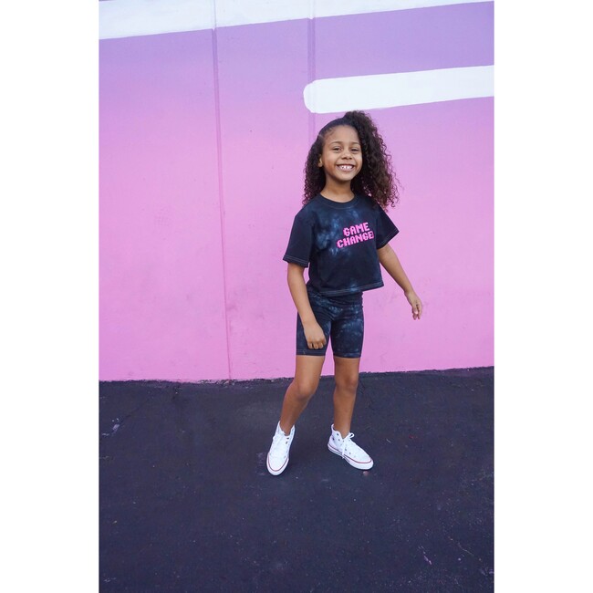 Game Changer Tie Dye Crop Tee, Black Tie Dye - T-Shirts - 2