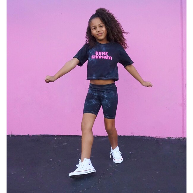 Game Changer Tie Dye Crop Tee, Black Tie Dye - T-Shirts - 6