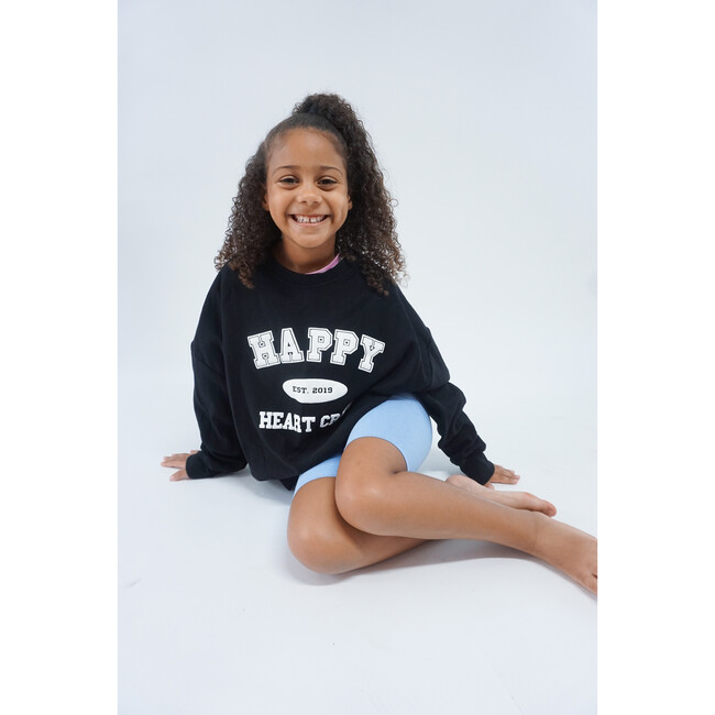 HAPPY Collegiate Crew Neck, Black - Sweatshirts - 3