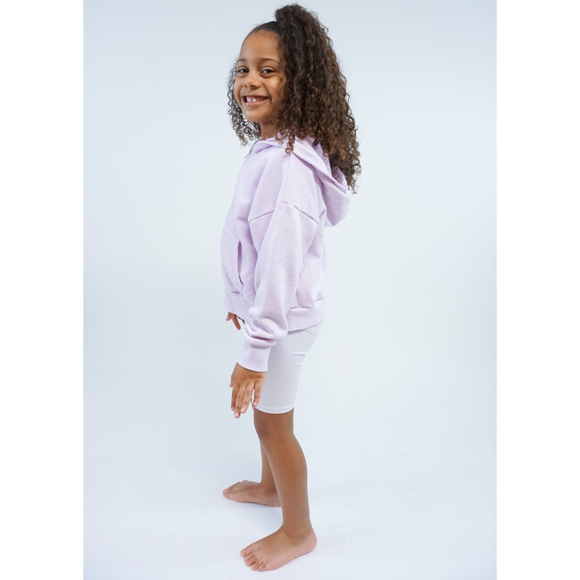 French Terry Zip Up Hoodie Sweatshirt, Lavender - Sweatshirts - 5