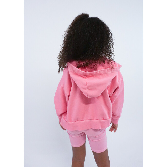 French Terry Zip Up Hoodie Sweatshirt, Vintage Hot Pink - Sweatshirts - 4