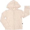 Bamboo  Zip Up Hoodie, Oatmeal - Sweatshirts - 1 - thumbnail
