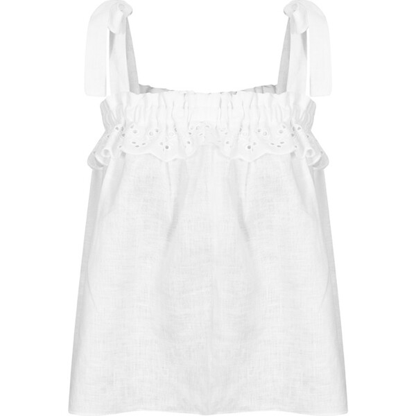 Perigord Girl Top, White - Baliene Tops | Maisonette