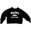 HAPPY Collegiate Crew Neck, Black - Sweatshirts - 1 - thumbnail