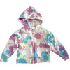 French Terry Zip Up Hoodie Sweatshirt, Rainbow Tie Dye - Sweatshirts - 1 - thumbnail