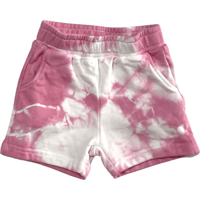 French Terry Sweat Shorts, Pink Tie Dye