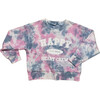 HAPPY Collegiate Crewneck Sweatshirt, Blue Purple Tie Dye - Sweatshirts - 1 - thumbnail