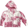 French Terry Zip Up Hoodie Sweatshirt, Pink Tie Dye - Sweatshirts - 1 - thumbnail