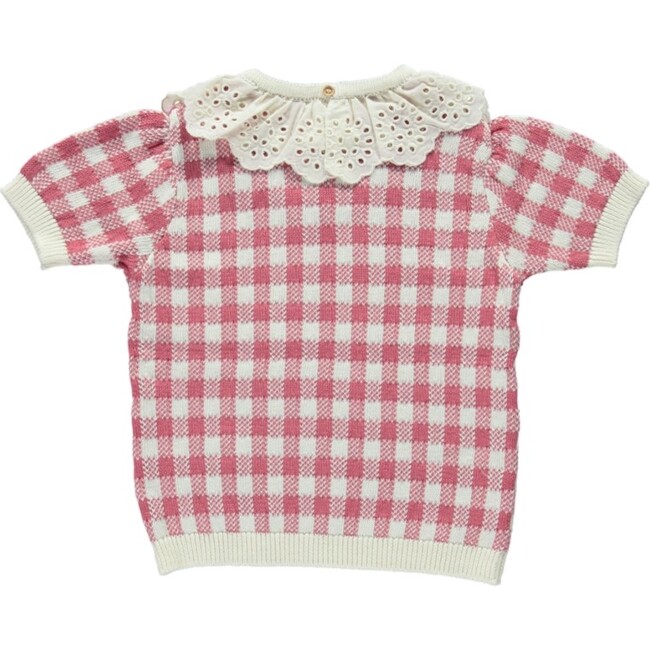 Marie Knit Top, Rose Gingham