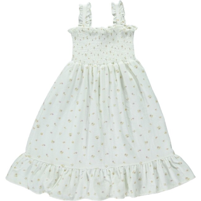 Lilian Dress, White Floral - Dresses - 1