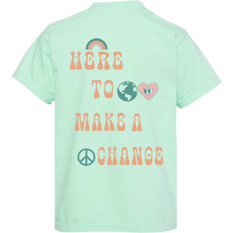 Love & Peace T-shirt, Mint - T-Shirts - 1