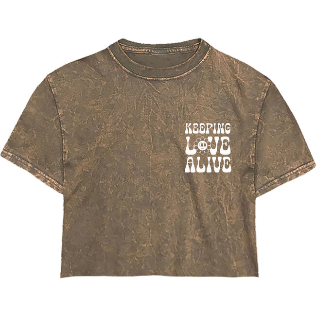 Keeping Love Alive Crop T-shirt, Charcoal