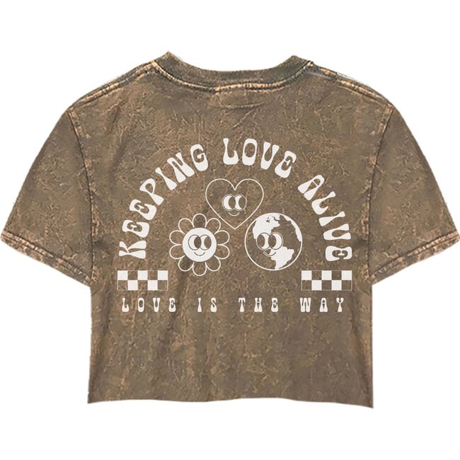 Keeping Love Alive Crop T-shirt, Charcoal - T-Shirts - 2