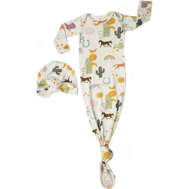 Wild and Free Bamboo Newborn Gown and Hat Gift Set