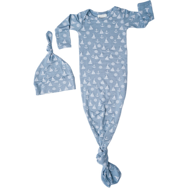 Anchor's Away Bamboo Newborn Gown and Hat Gift Set - Mixed Gift Set - 1