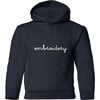 Personalized Large Embroidery Baby Pullover Fleece Hoodie, Navy - Sweatshirts - 1 - thumbnail