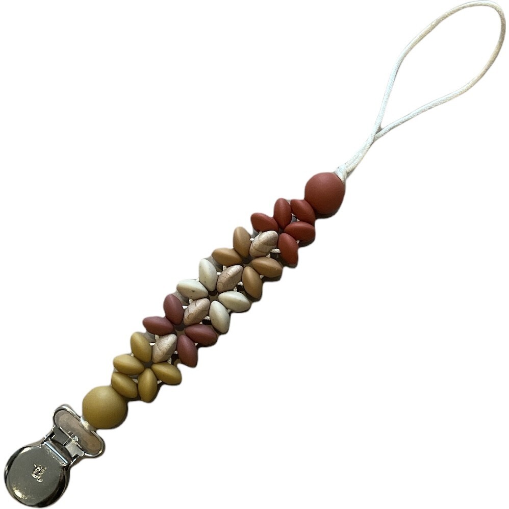 Petite Mila Pacifier & Toy Clip, Oak Bull - Pacifiers - 1