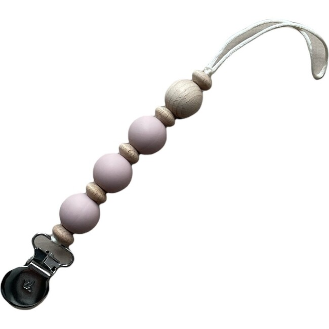 Petite Calista Pacifier & Toy Clip, Silver Pink