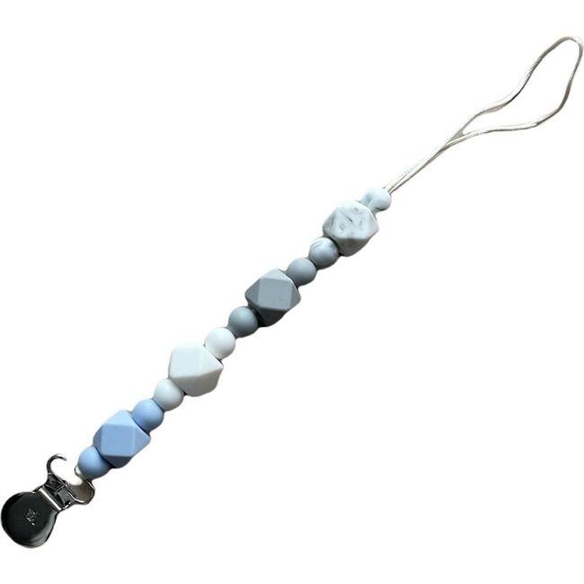 Grande Jewel Pacifier & Toy Clip, Light Gray