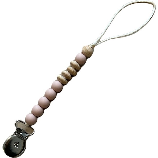 Petite Crew Pacifier & Toy Clip, Silver Pink