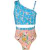 Xanadu One Shoulder Bikini, Blossom Blue - Two Pieces - 1 - thumbnail