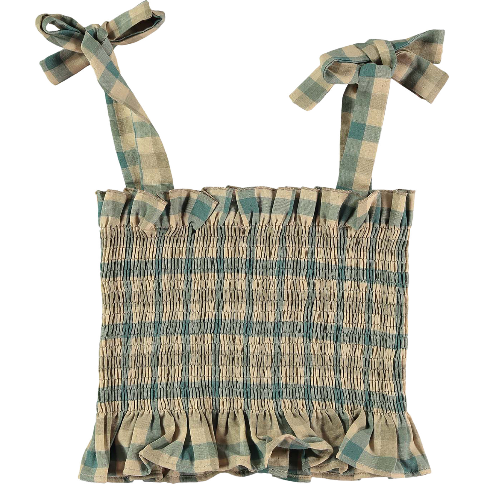 Mose Agate Woven Top, Green - Blouses - 1