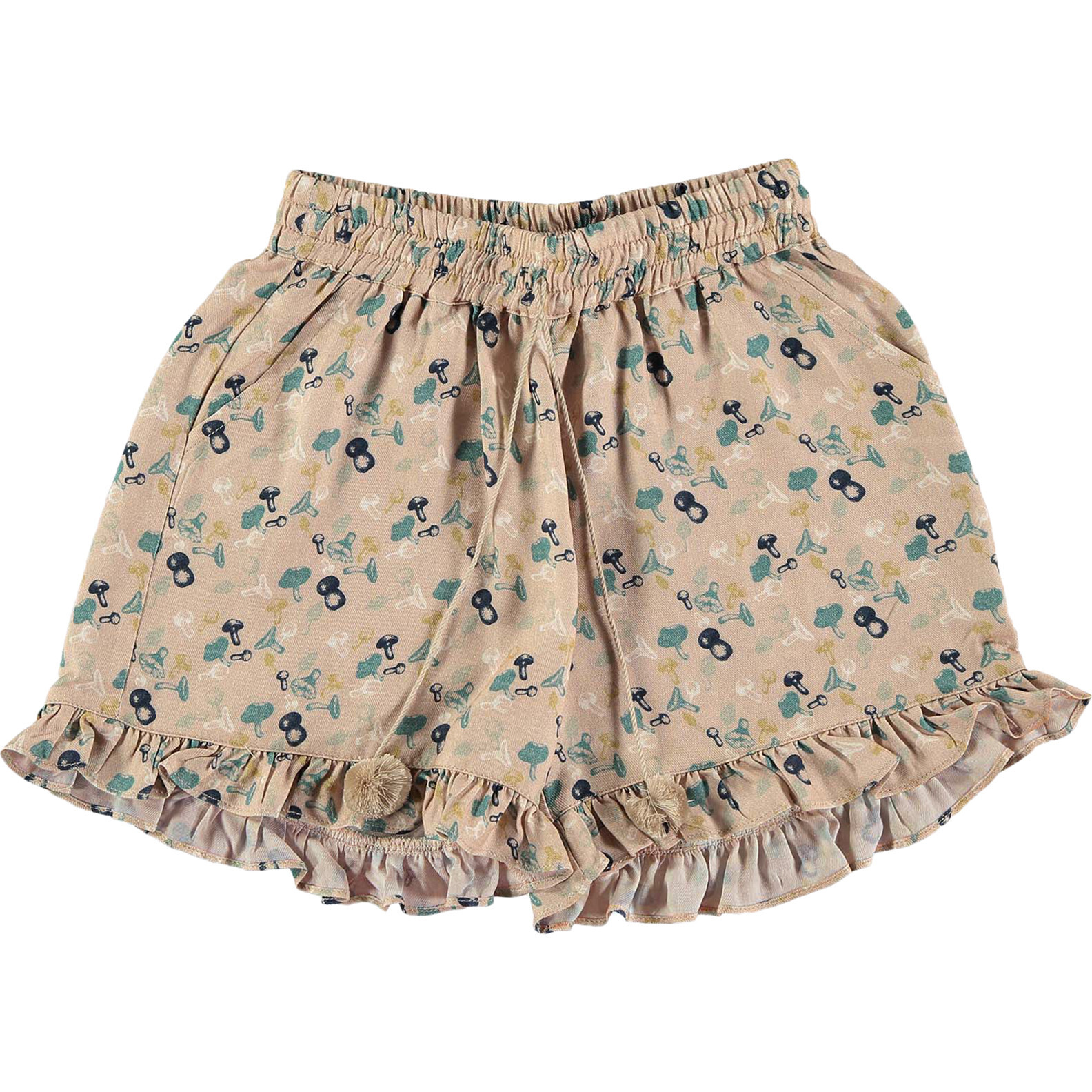 Mushroom Flowers Shorts, Print - Shorts - 1