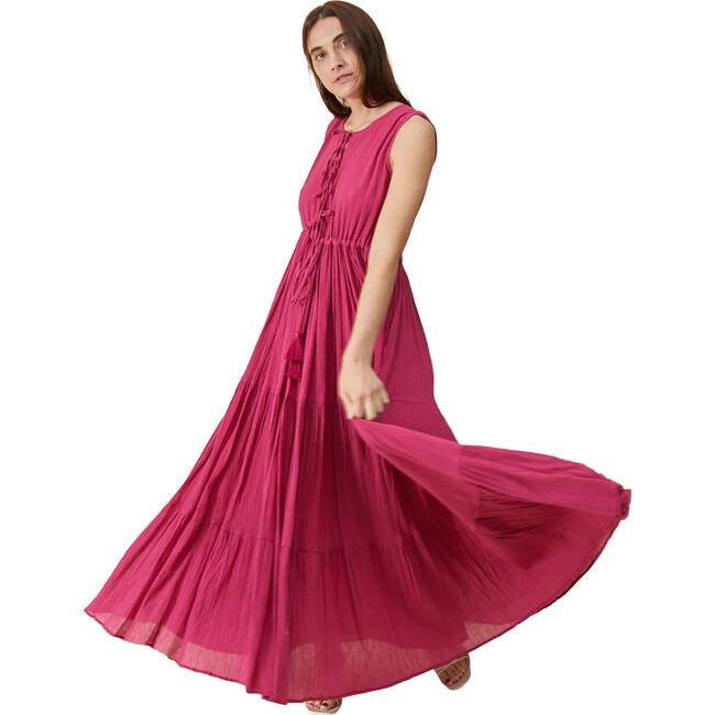 Women's Tie Dress, Pomegranate