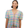 Women's Tie Top, League Chex - Blouses - 1 - thumbnail