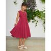 Girls Tie Dress, Pomegranate - Dresses - 3