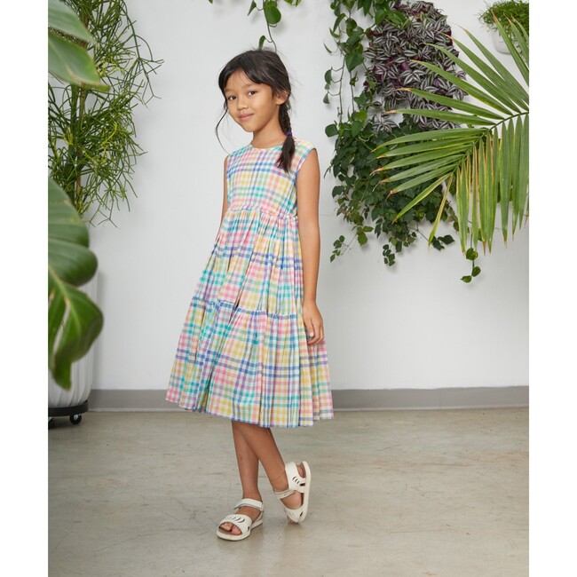 Girls Tie Dress, League Chex - Dresses - 3