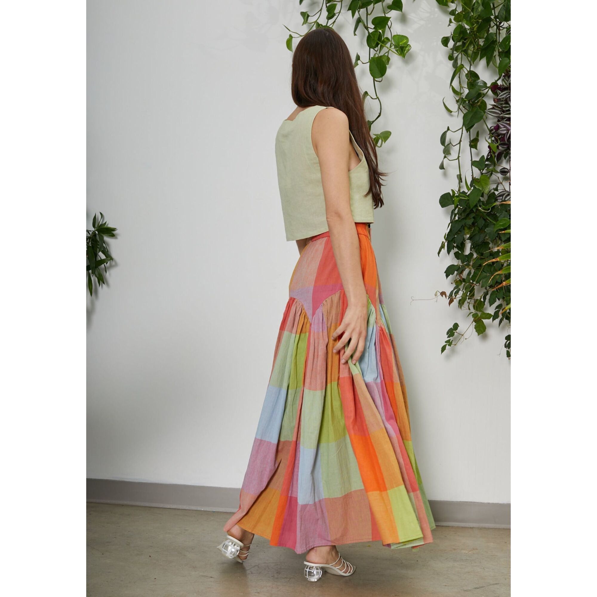 Buy Leila Skirt | Night Rubix Print Bottoms – Rujuta Sheth