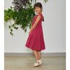 Girls Tie Dress, Pomegranate - Dresses - 4