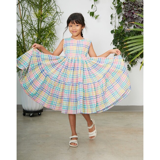 Girls Tie Dress, League Chex - Dresses - 4