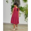 Girls Tie Dress, Pomegranate - Dresses - 5