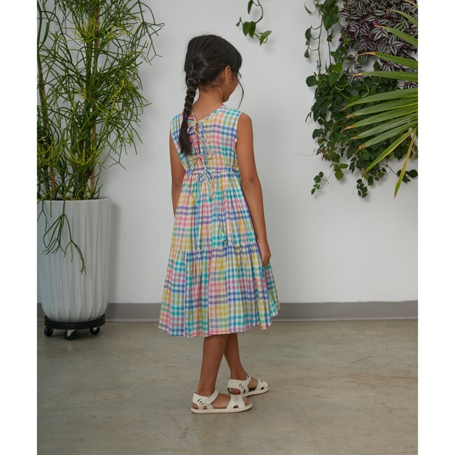 Girls Tie Dress, League Chex - Dresses - 5