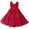 Girls Tie Dress, Pomegranate - Dresses - 6