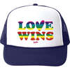 Love Wins Trucker Hat, Rainbow Stripe - Hats - 1 - thumbnail