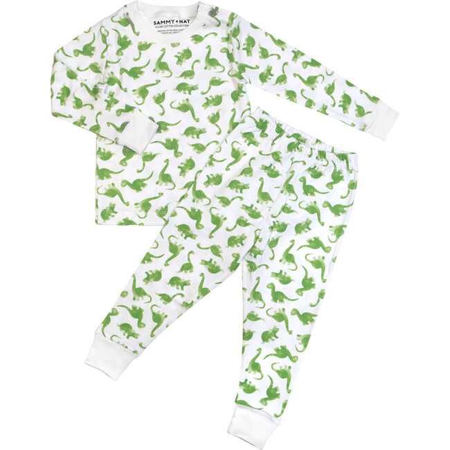 DINO-MITE Two Piece Pajama in Bright Green