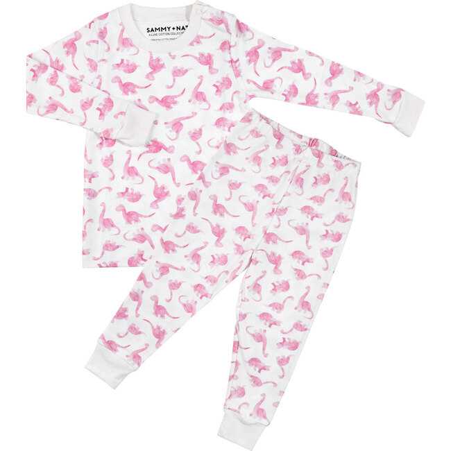 DINO-MITE Two Piece Pajama in Lulu Pink