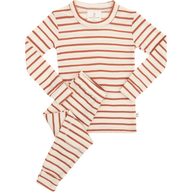 Merino Wool Long Johns, Sandstone Stripe - Loungewear - 1