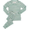 Merino Wool Long Johns, Verdant Stripe - Loungewear - 1 - thumbnail