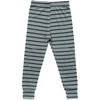 Merino Wool Long Johns, Agave with Navy Stripe - Loungewear - 3
