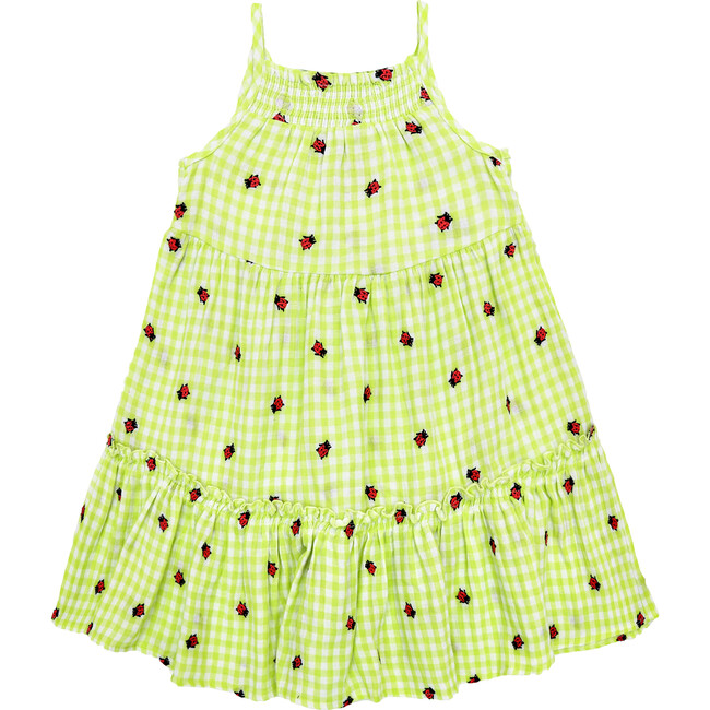 Ladybug Schiffli Dress, Gingham - Dresses - 1