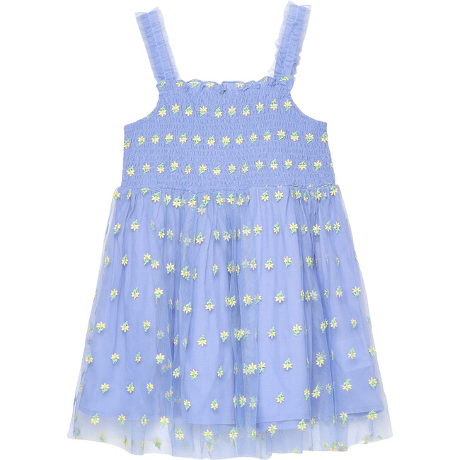 Floral Schiffli Dress, Purple - Dresses - 2