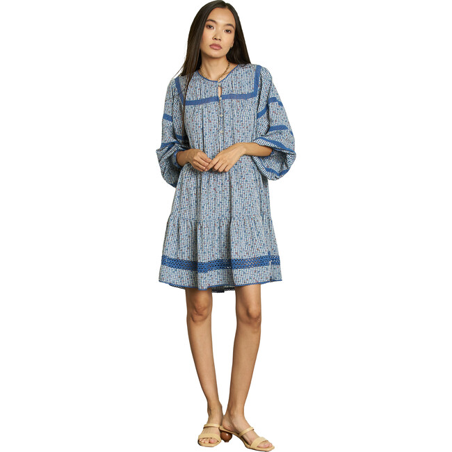 Women's Josie Dress, Soft Blue Ditsy