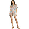 Women's Aline Top, Blue Floral - Blouses - 1 - thumbnail
