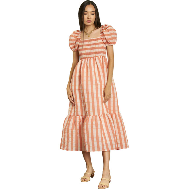 Women's Nicole Dress, Peach Stripe